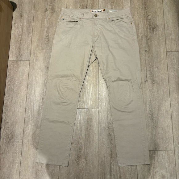 Tailor Vintage Stretch Twill 5 Pocket Summer Beige Pants, 36 x 32 - Picture 2 of 12